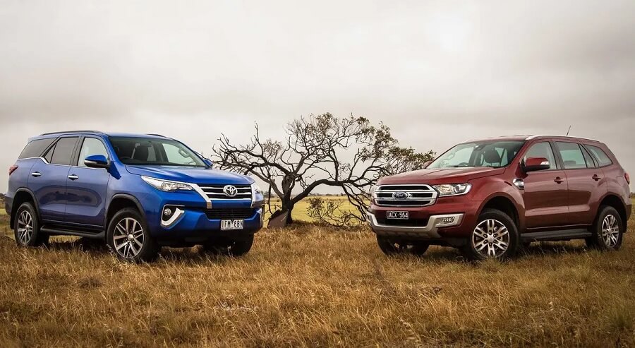 So sánh xe Ford Everest và Fortuner qua kích thước
