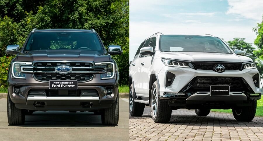 So sánh xe Ford Everest và Fortuner