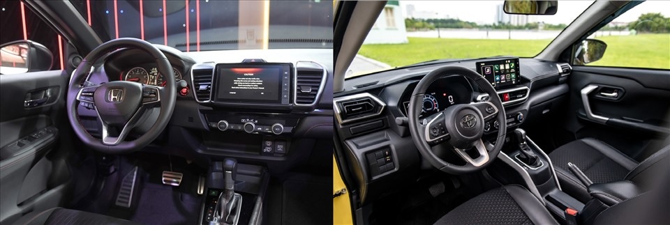 So sánh Toyota Raize và Honda City qua nội thất