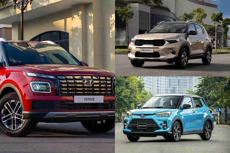 Toyota Raize và KIA Sonet và Hyundai Venue