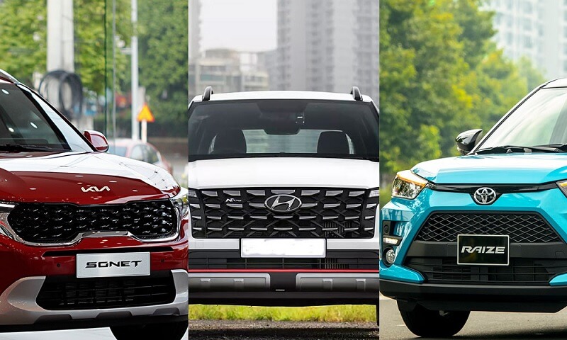 Toyota Raize và KIA Sonet và Hyundai Venue qua động cơ vận hành