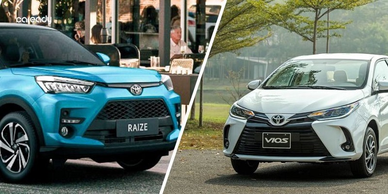 So sánh Toyota Raize và Toyota Vios qua thân xe