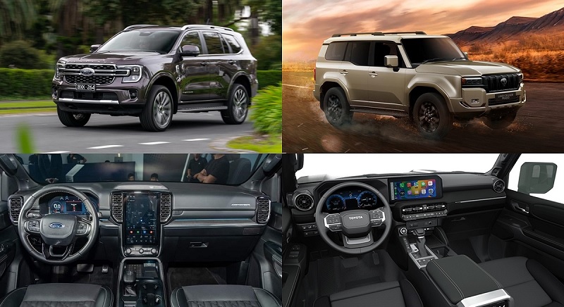 So sánh Ford Everest và Toyota Prado qua trang bị tiện ích