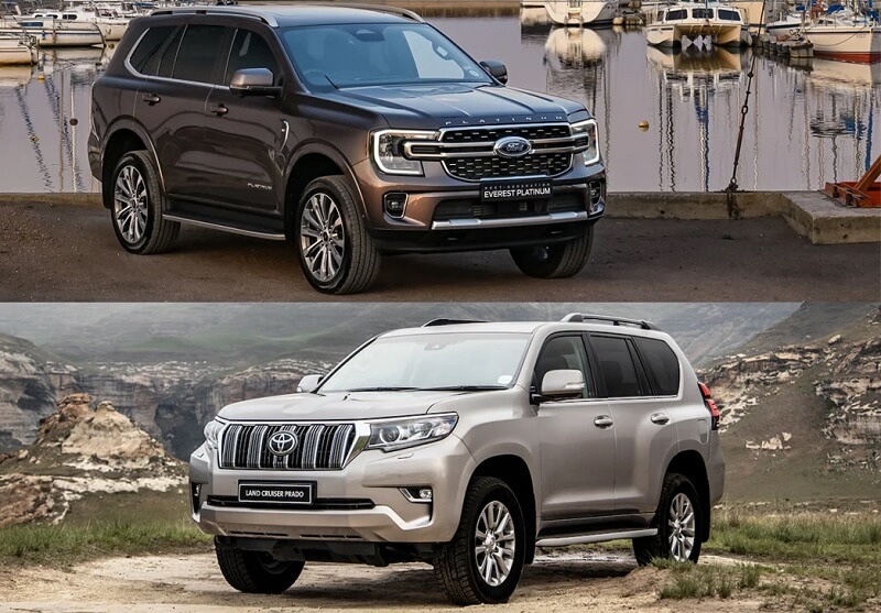 So sánh Ford Everest và Toyota Prado qua thân xe