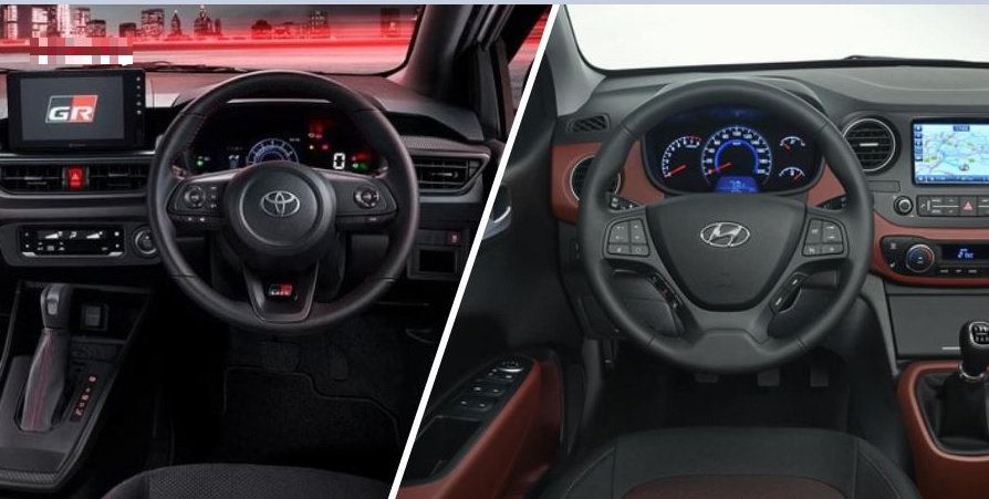 So sánh Toyota wigo và Hyundai Grand i10 qua khoang lái