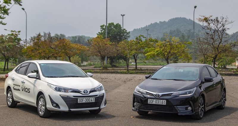 So sánh Toyota Vios và Toyota Altis qua kích thước
