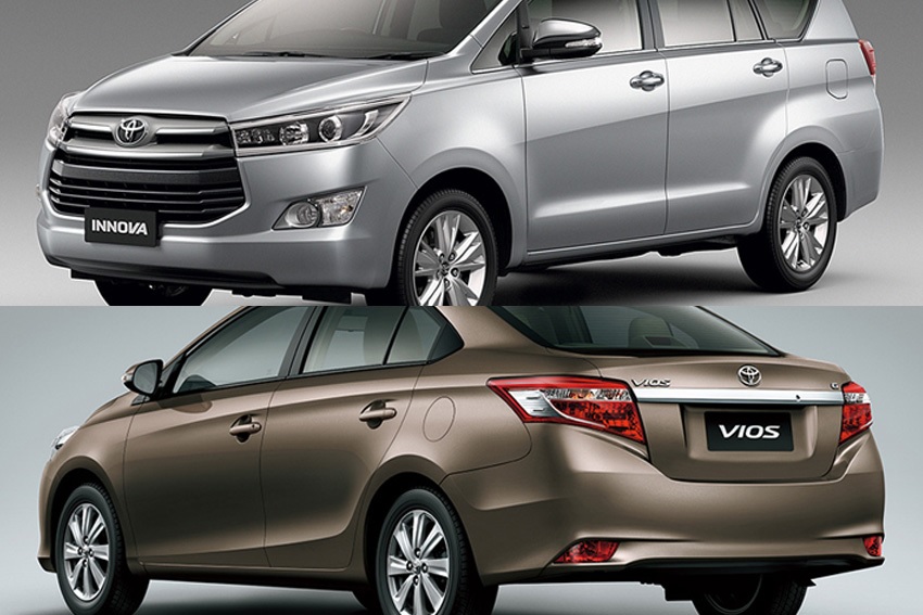 So sánh Toyota Vios và Toyota Innova qua đuôi xe
