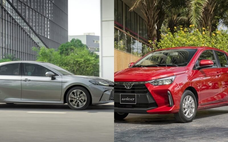 So sánh Toyota Camry và Toyota Wigo chi tiết